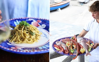 Los spaghetti alla nerano y el pescado fresco son las especialidades de la casa (Maria Grazia)