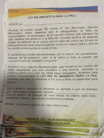 Panfletos y documentos incautados revelarían