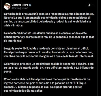 Gustavo Petro - crédito @petrogustavo/X