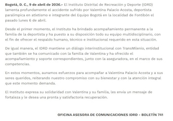 La joven resultó lesionada luego de recibir apoyo insuficiente al descender del bus, lo que ha motivado protestas sobre el trato a ciudadanos en condición de discapacidad durante el uso del servicio - crédito Idrd