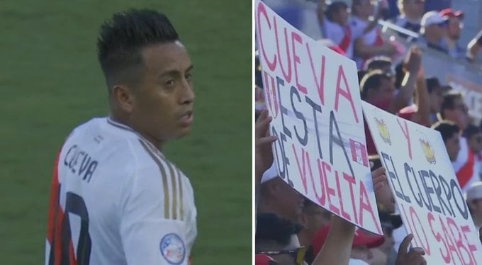 Christian Cueva fue recibido fervorosamente por la afición de Perú en CA2024. - Crédito: América TV