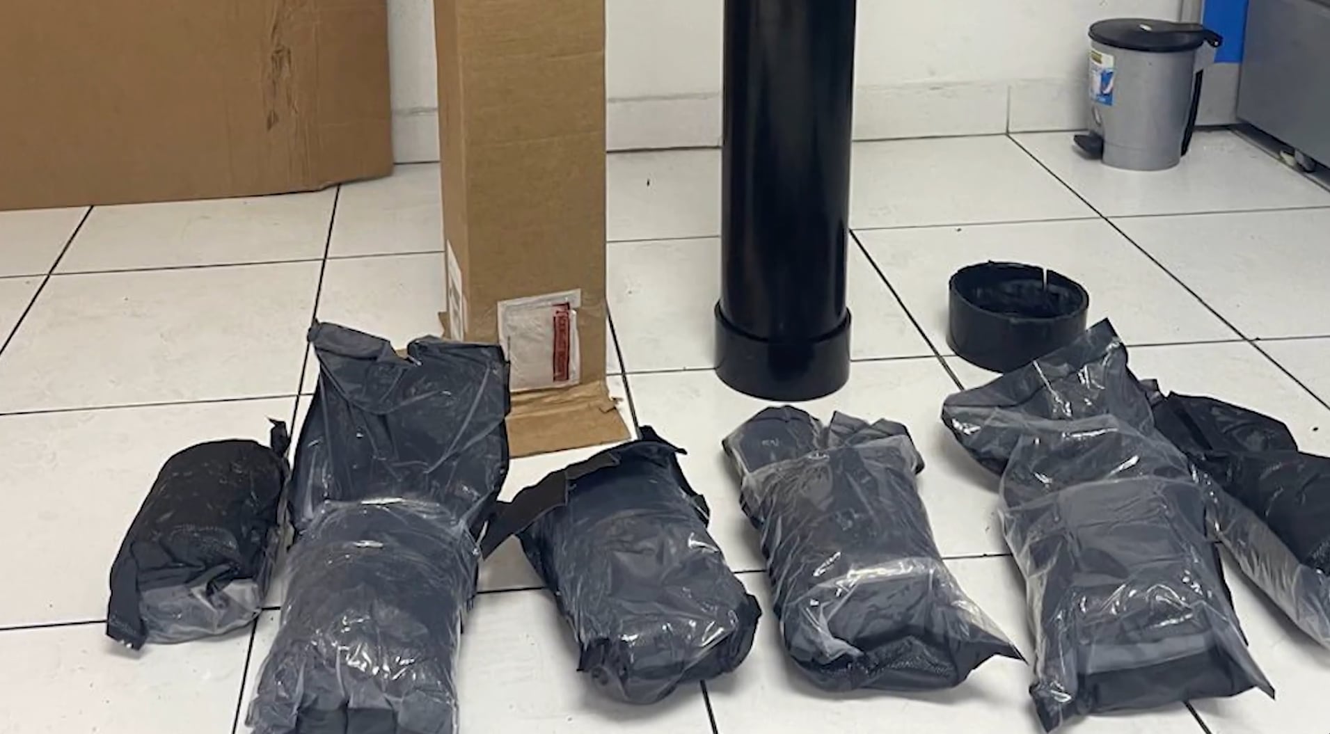 La DNCD activó los protocolos de inspección inmediata y una unidad canina confirmó la alerta positiva a sustancias controladas. (Cortesía: Dirección Nacional de Control de Drogas)
