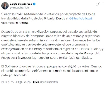 Capitanich resumió los hechos ocurridos tras la jornada maratónica en el Senado