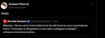 El jefe de Estado está defendiendo su consulta popular y llamados a marchas de todos sus detractores - crédito @petrogustavo/X