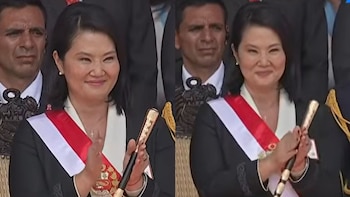 Keiko Fujimori se emocionó con la Parada Militar 2026: El desfile de la Compañía Mariano Santos de la PNP provocó sonrisas en ella