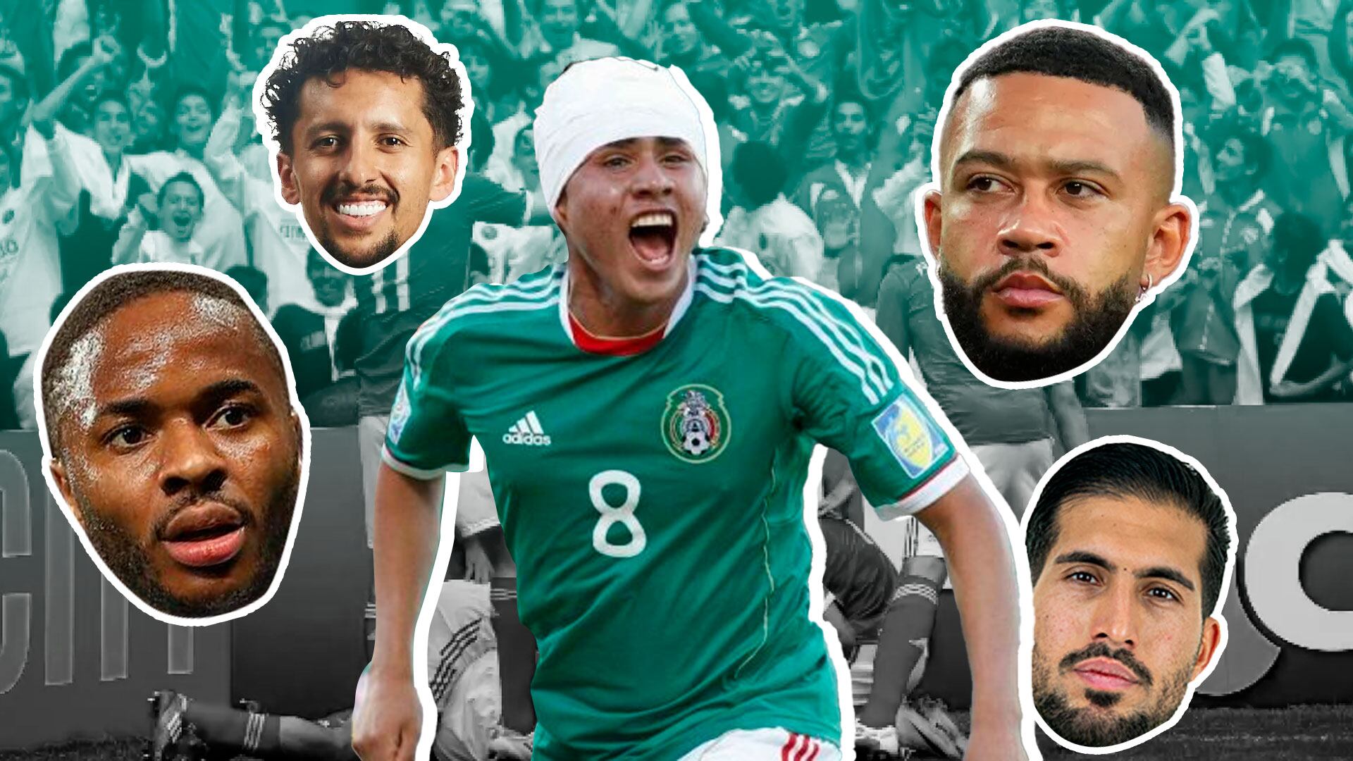 Julio “la Momia” Gómez, con el rostro vendado tras un choque, protagonizó la gesta con un gol de chilena al minuto 89 que llevó a México a la final del Mundial Sub-17 2011 en el Estadio Corona. (Jovani Pérez)