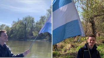 Daniel Jackson con la bandera