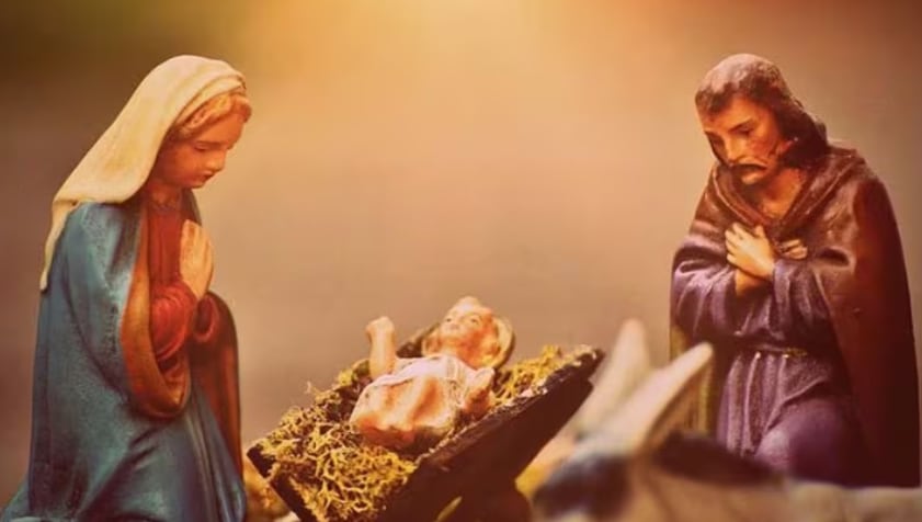 María y José junto al Hijo de Dios como promesa de salvación para el mundo en un humilde pesebre - crédito Conferencia Episcopal de Colombia