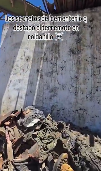 Hallazgo de restos humanos en cementerio de Roldanillo, Valle del Cauca - crédito @ColombiaOscura/X