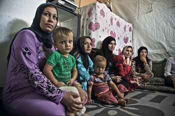 Madres refugiadas sirias con sus