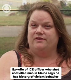 Ella es Ashley Brouillette, la primera exesposa del agente de ICE David Brouillette - crédito CBS News/Facebook