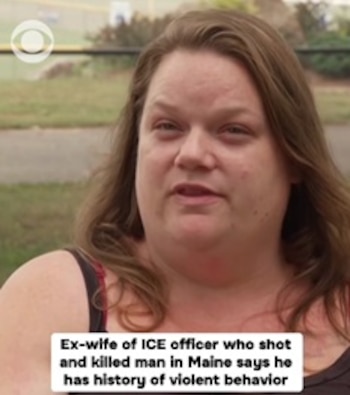 Ella es Ashley Brouillette, la primera exesposa del agente de ICE David Brouillette - crédito CBS News/Facebook