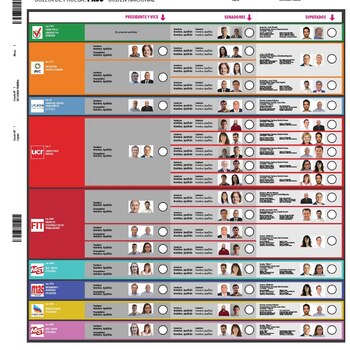 Otro modelo de la Boleta Única de Papel, en este caso para las elecciones generales