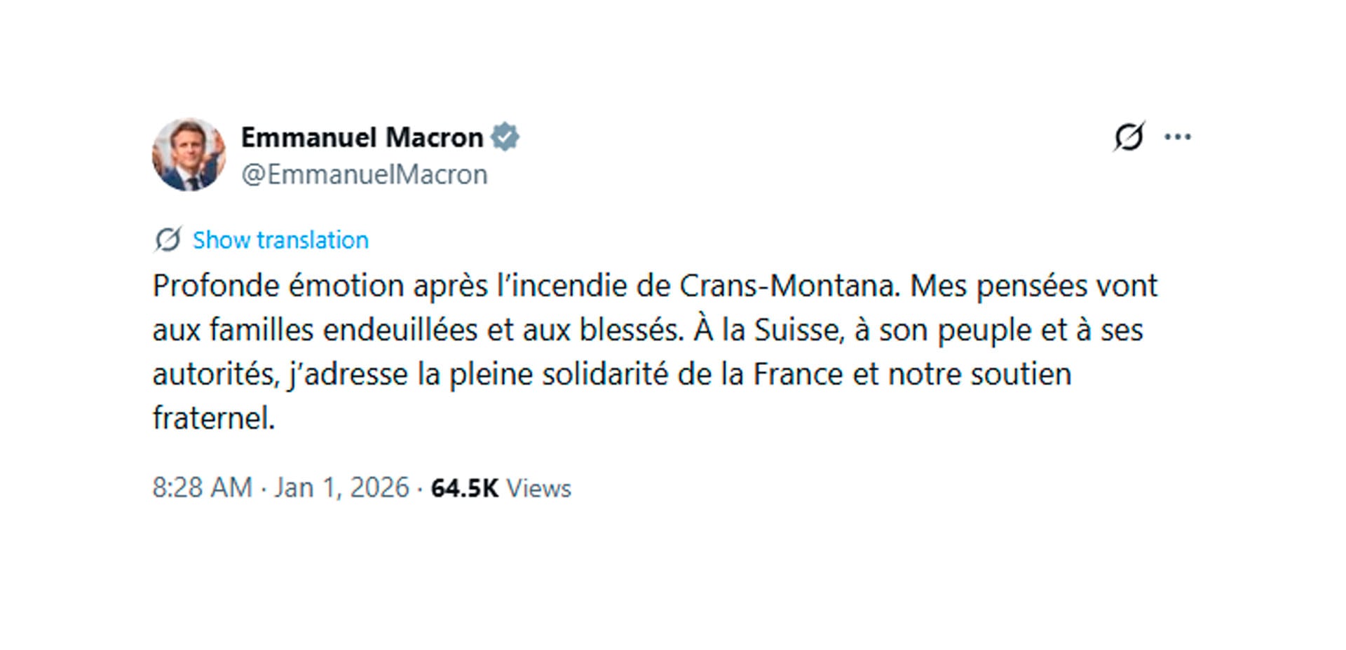 El mensaje de Macron en X