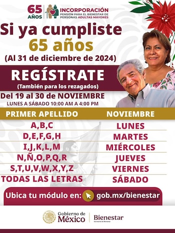 Pensión del Bienestar 2024: éstas son las fechas oficiales para que los adultos mayores de 65 años se inscriban al programa - Infobae