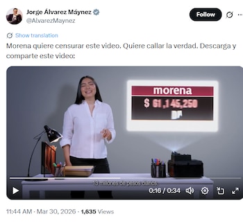 En el primer semestre de 2024, Morena obtuvo más de ocho mil millones de pesos en prerrogativas, según MC. | (Crédito: @AlvarezMaynez)