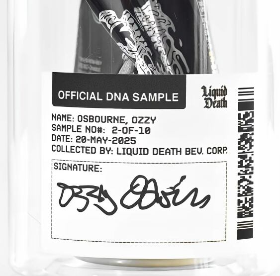 La empresa Liquid Death ofrece el ADN de Ozzy para clonarlo cuando sea legal (Foto: Captura: YouTube/@liquiddeath2793)