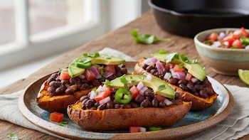 Molletes de camote con pico