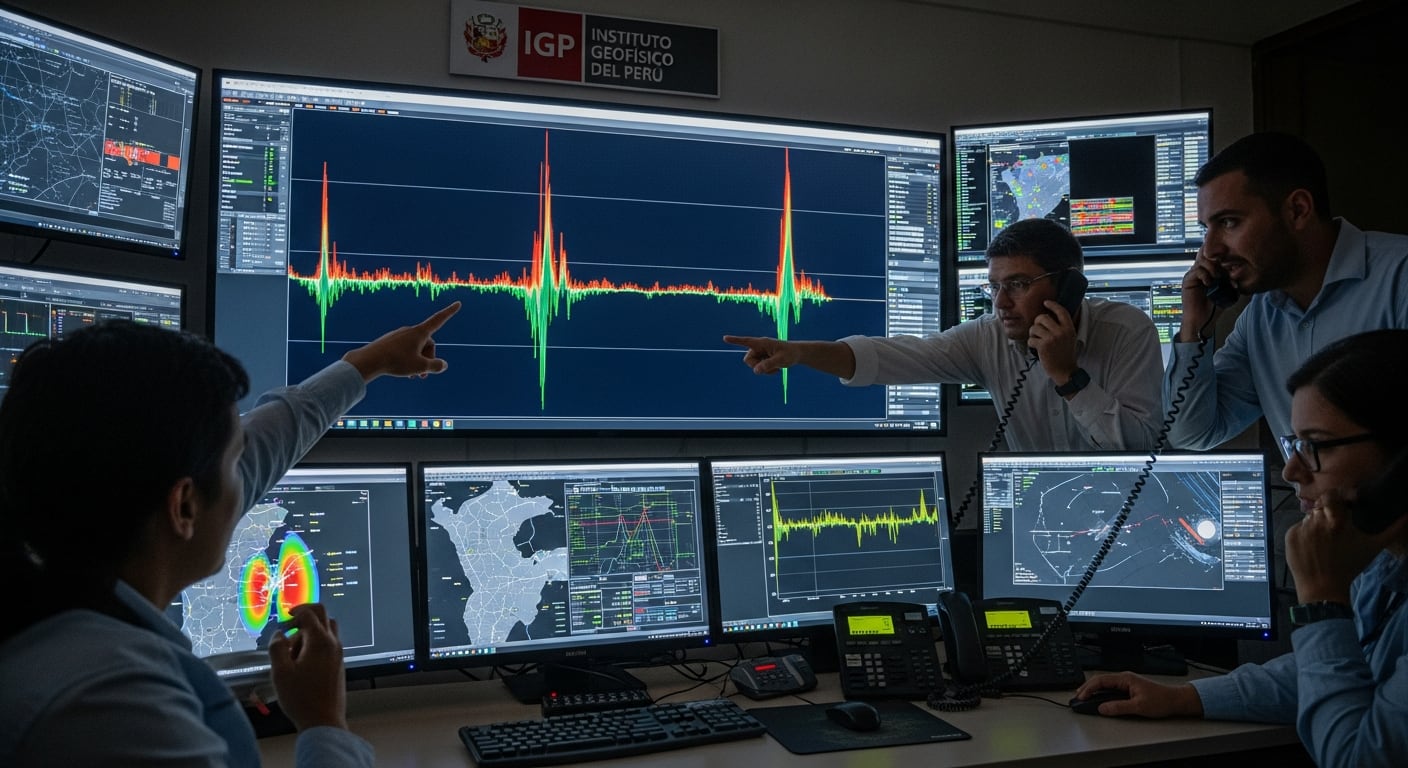Personal del Instituto Geofísico del Perú (IGP) supervisa intensamente datos sísmicos en tiempo real desde su centro de operaciones en Lima, asegurando el monitoreo constante ante posibles movimientos telúricos en el país. (Imagen Ilustrativa Infobae)