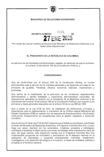 El nuevo esquema organizacional se