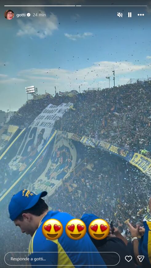 Tiago PZK mostró la Bombonera repleta de hinchas en pleno festejo