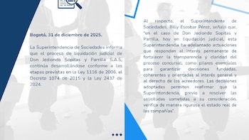 El proceso de liquidación judicial de Don Jediondo Sopitas y Parrilla implica el cese total de operaciones mientras se resuelven las obligaciones con acreedores - crédito @SSociedades/X