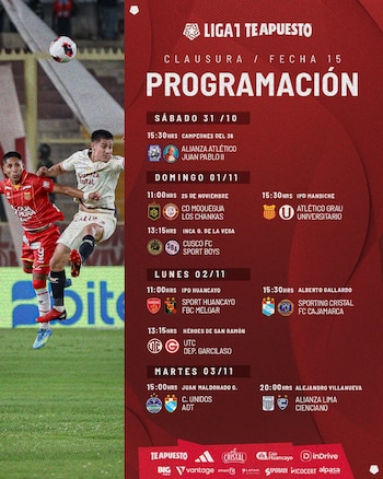 Así se jugará la fecha 15 del Torneo Clausura 2026