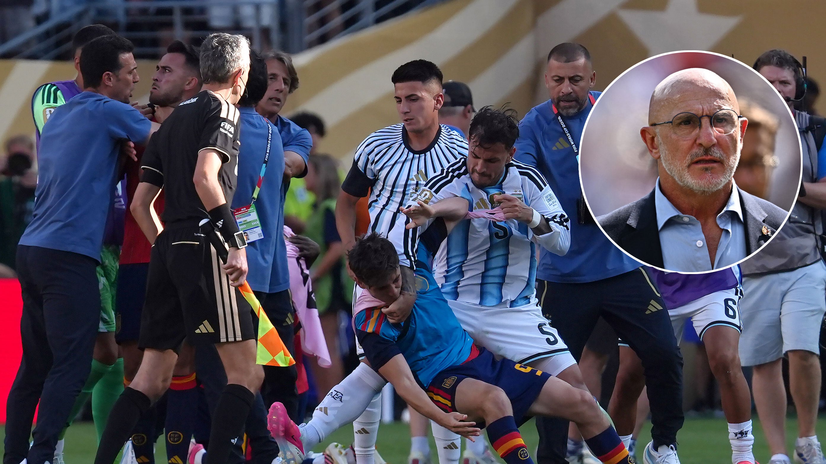 El enojo de Luis de la Fuente con los jugadores de Argentina por las peleas tras la final ante España: “Intolerable”