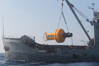 La Dirección General Marítima instaló una boya de oleaje direccional Triaxys en el Archipiélago de San Andrés, Providencia y Santa Catalina - crédito Dimar