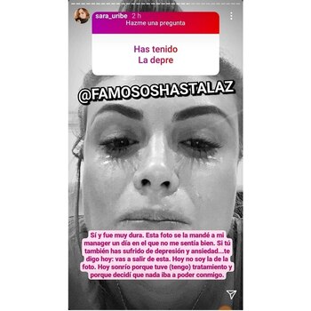 Sara Uribe en redes sociales