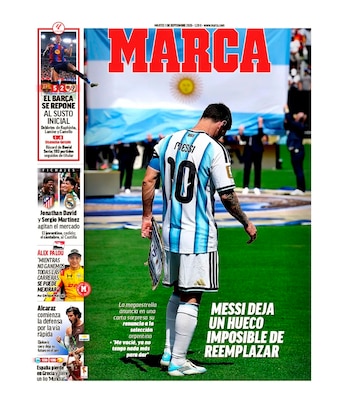 La portada de Marca tras el adiós de Lionel Messi a la selección argentina