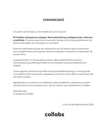 Collabs indicó que sus decisiones buscan priorizar el respeto, la empatía y el bienestar de las personas. IG