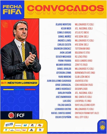 Lista falsa de convocados a la Selección Colombia