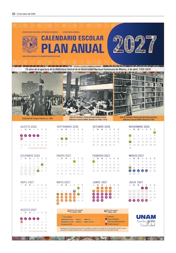 La UNAM presentó su calendario escolar y no prevé que se modifique el inicio de clases.
Crédito: UNAM