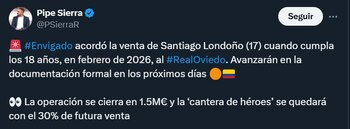 Pipe Sierra confirmó la venta