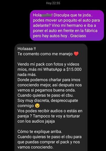 “Le pedí a mí vecina