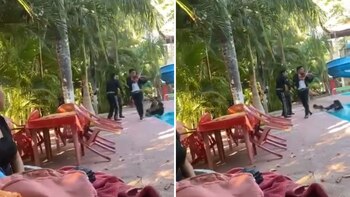 Sus compañeros siguieron cantando para