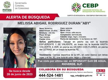 Melissa Abigail estuvo desaparecida dos