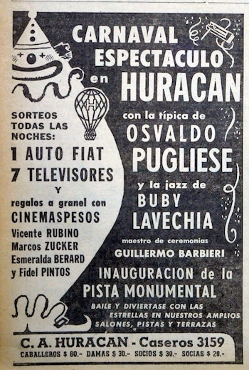 El Club Huracán promocionando a