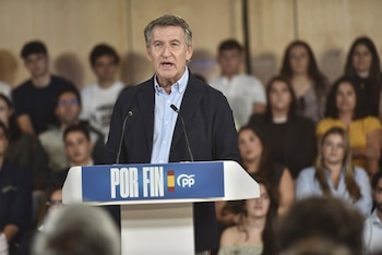 13/10/2026 El presidente del Partido Popular, Alberto Núñez Feijóo, interviene en un acto del PP de Aragón, a 13 de octubre de 2026, en Huesca, Aragón (España).
POLITICA
Verónica Lacasa - Europa Press