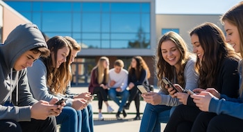 Fuera del aula, los estudiantes