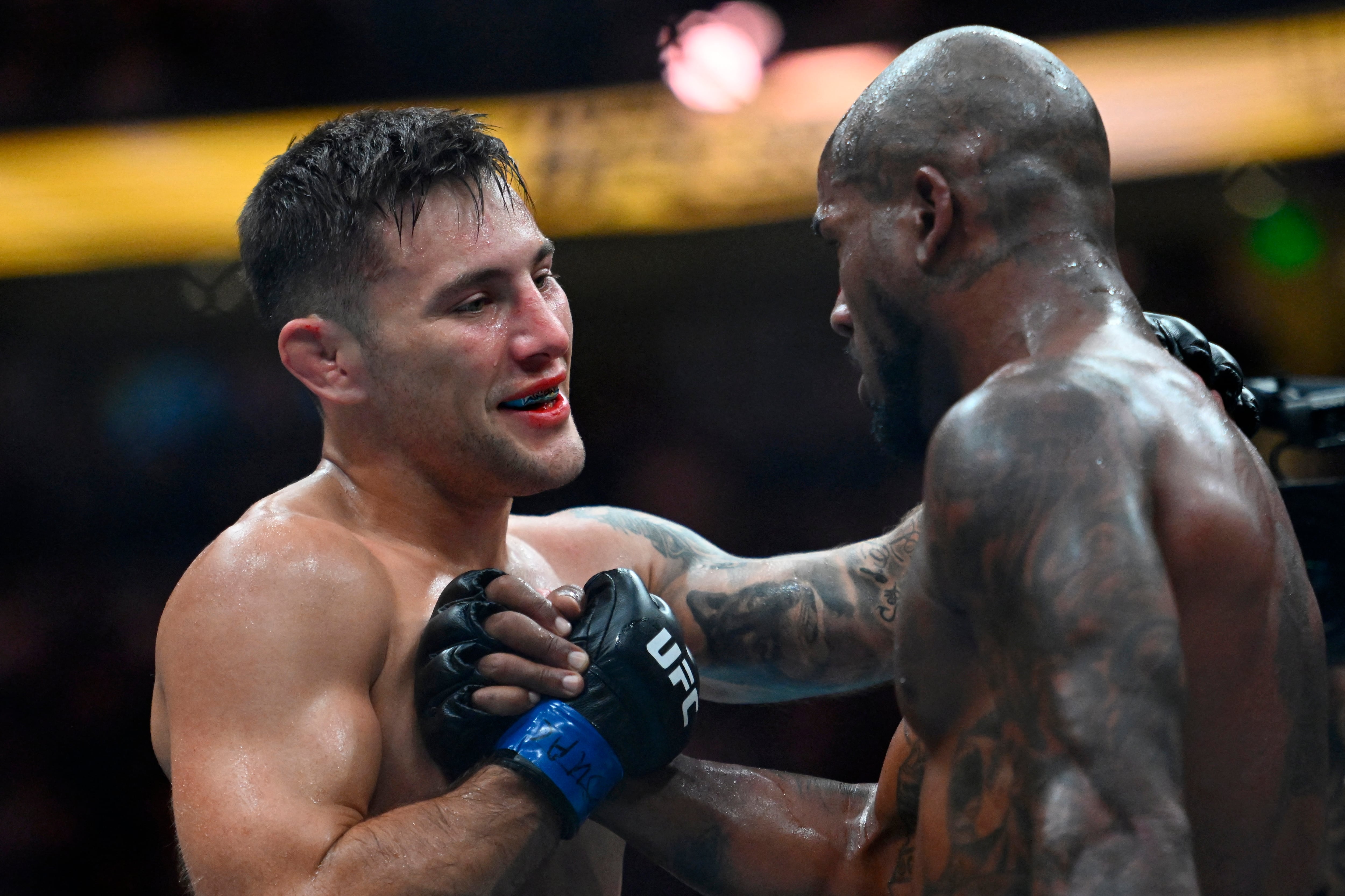 El argentino se impuso en apenas 4 minutos y 8 segundos (Photo by Alex Goodlett / GETTY IMAGES NORTH AMERICA / Getty Images via AFP)