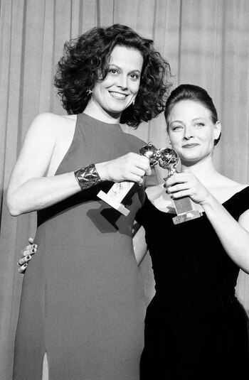 Las galardonadas actrices Jodie Foster