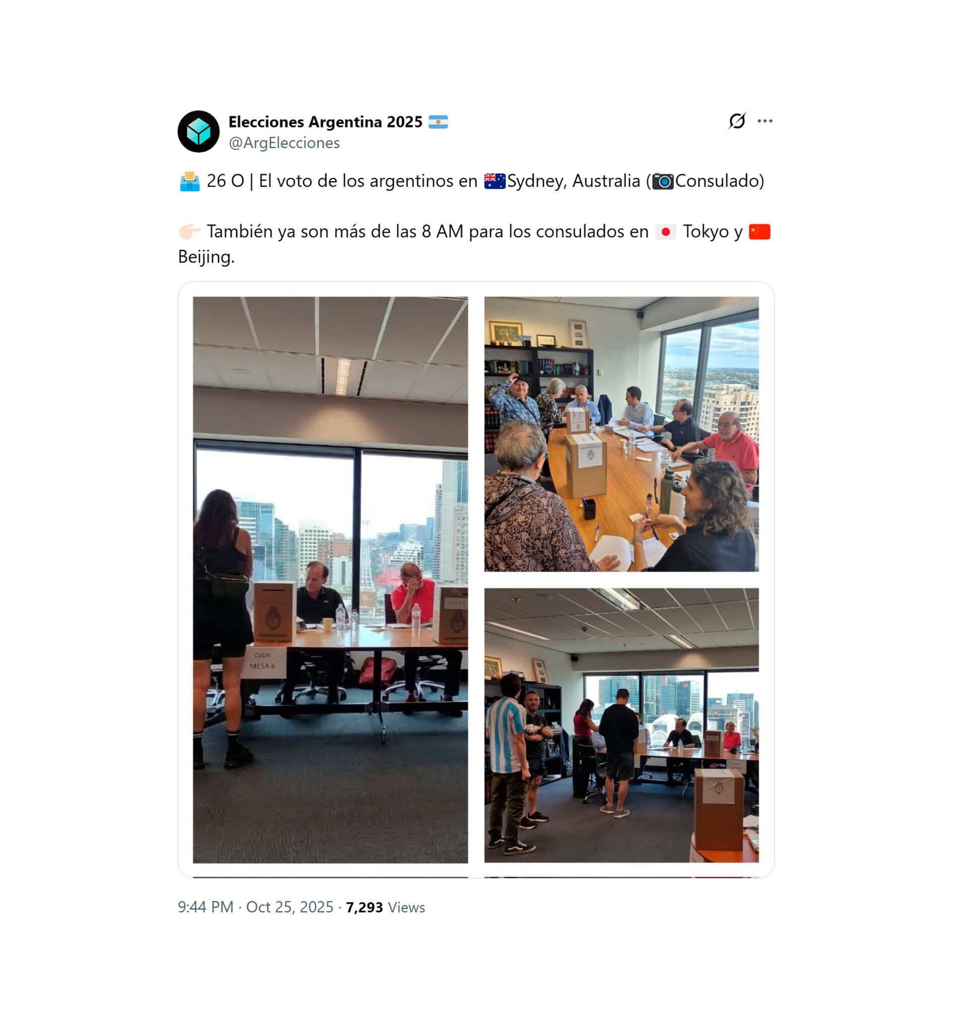 Los comicios también se desarrollan en las sedes diplomáticas de Australia, Nueva Zelanda, China y Japón.