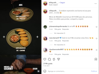 Zonas como El Poblado y Laureles concentran una oferta culinaria que combina tradición paisa e innovación internacional - crédito alldaycafe___ / Instagram