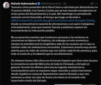 Gobernadora del Meta Rafaela Cortes