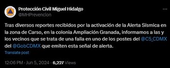 Protección civil atribuyó este hecho