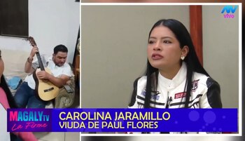 La viuda de Paul Flores, Carolina Jaramillo, se lanza como cantante con un homenaje a su esposo. Infobae Perú / Captura TV - Magaly TV La Firme