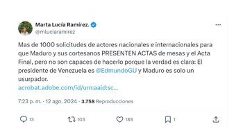Marta Lucía Ramírez y sus pullas a Nicolás Maduro