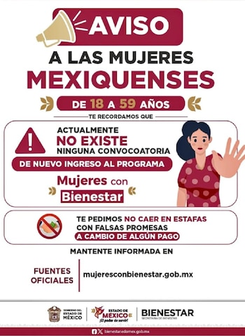 Mujeres con Bienestar Edomex alerta programas sociales fraude